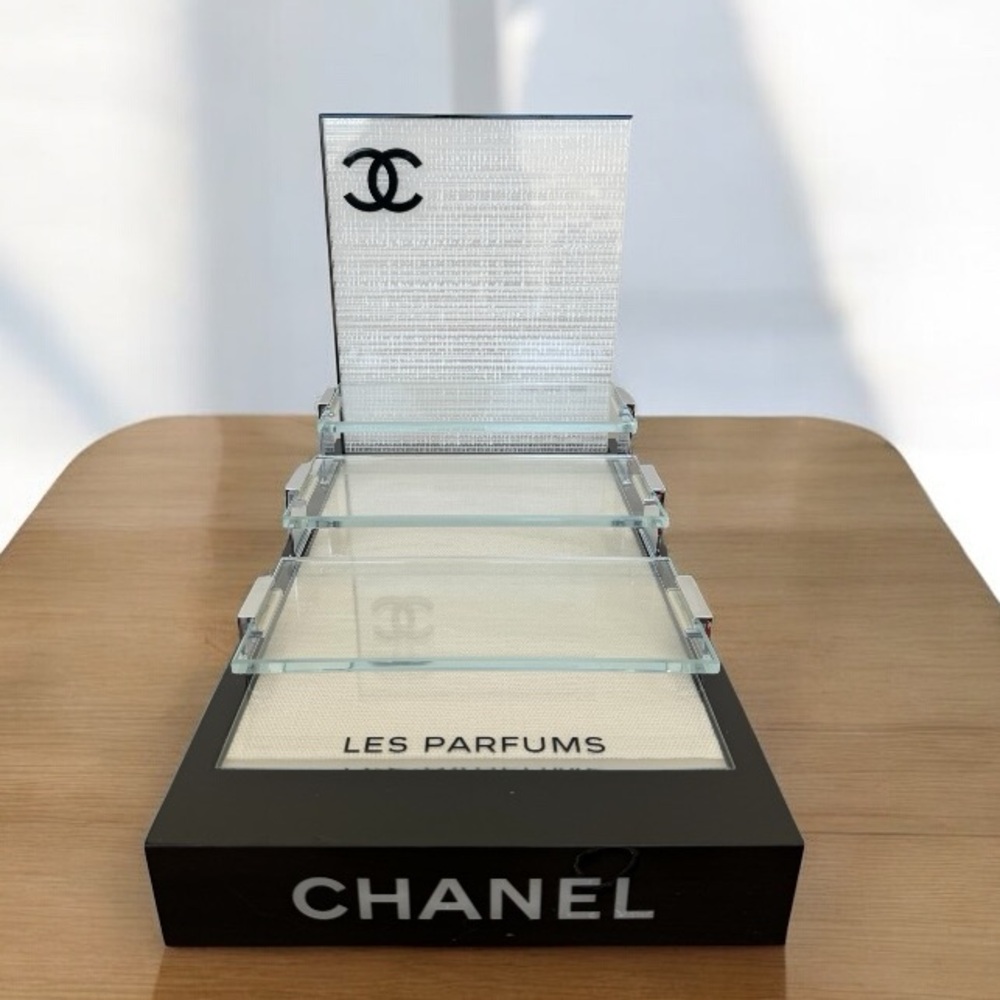 Authentic Rare CHANEL CRÉATIONS DES PARFUMS Lighted Acrylic Store Display Stand